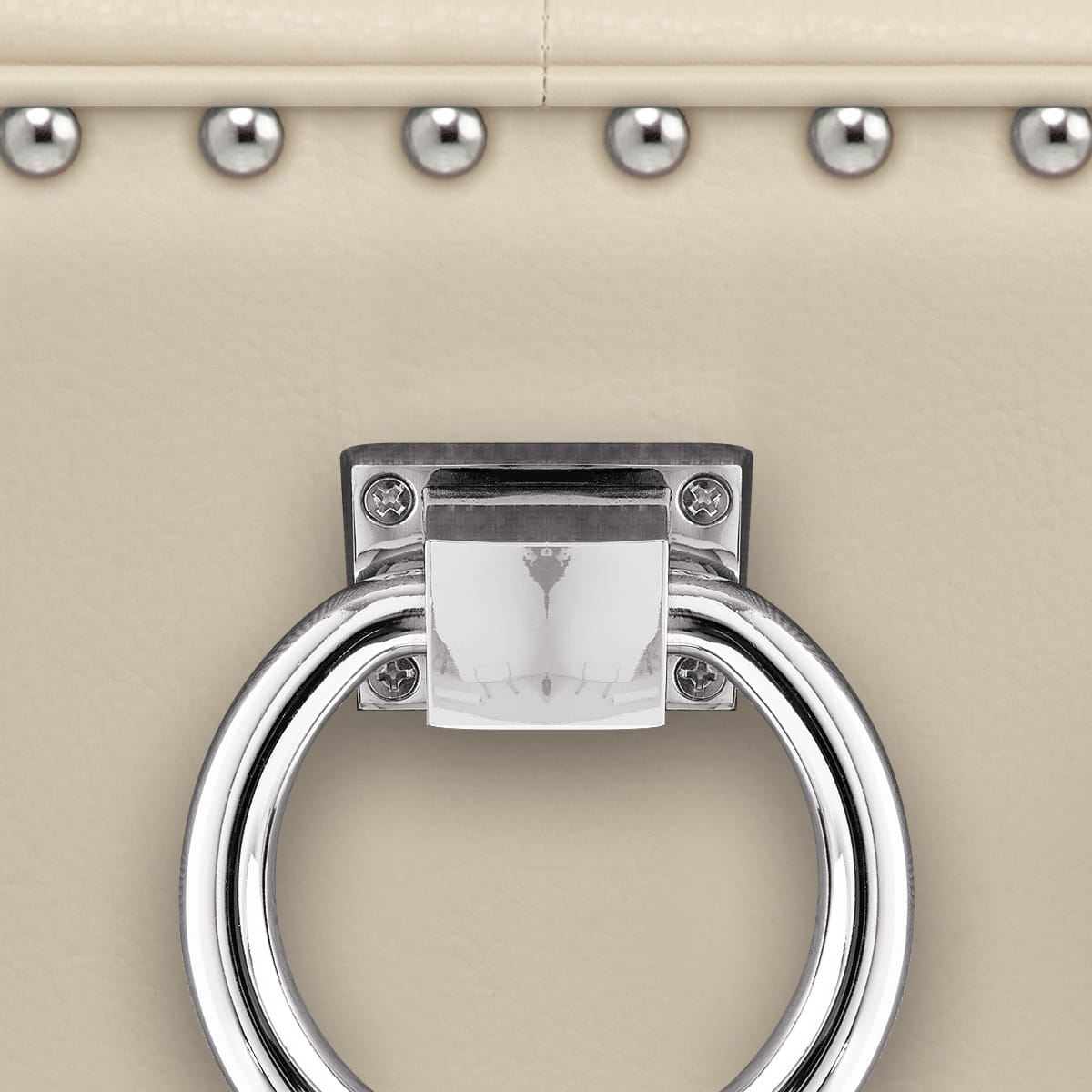 Ascot Oak Stool Cream Leather