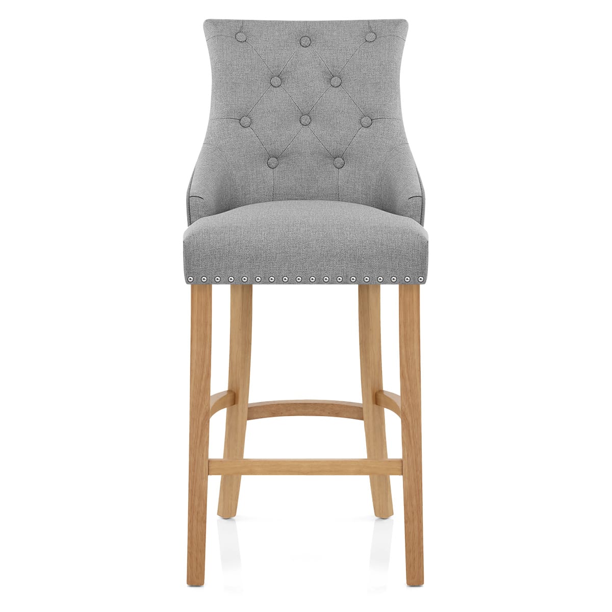 Ascot Oak Stool Grey Fabric