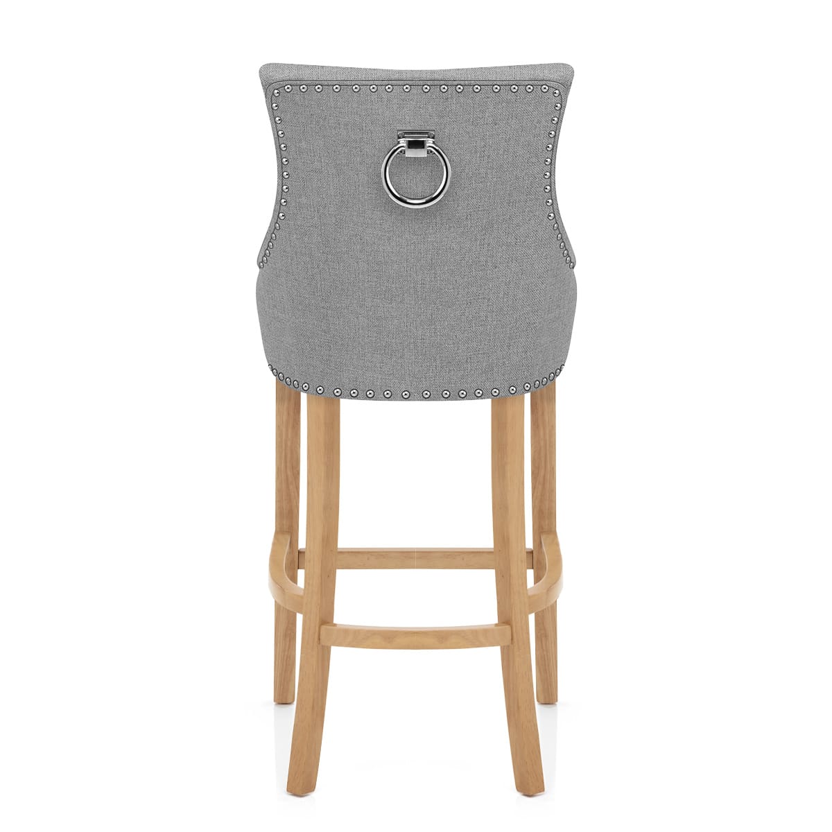 Ascot Oak Stool Grey Fabric
