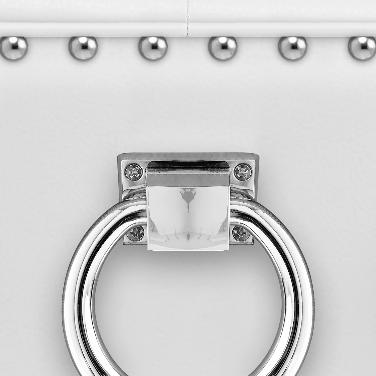 Ascot Oak Stool White Leather