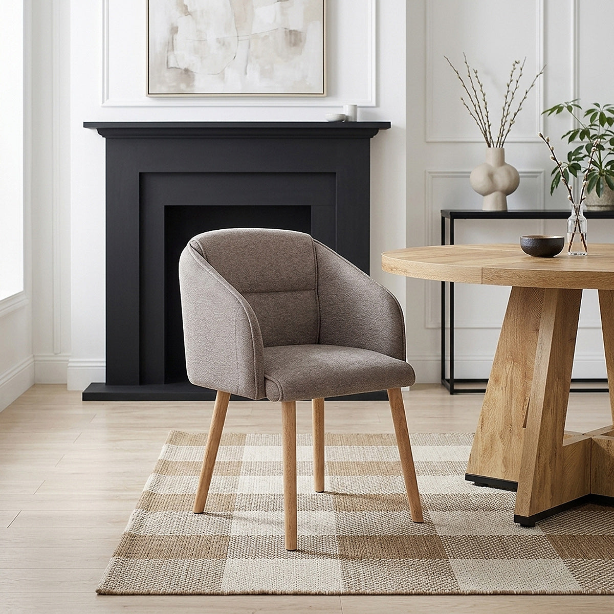 Asti Dining Chair Brown Fabric