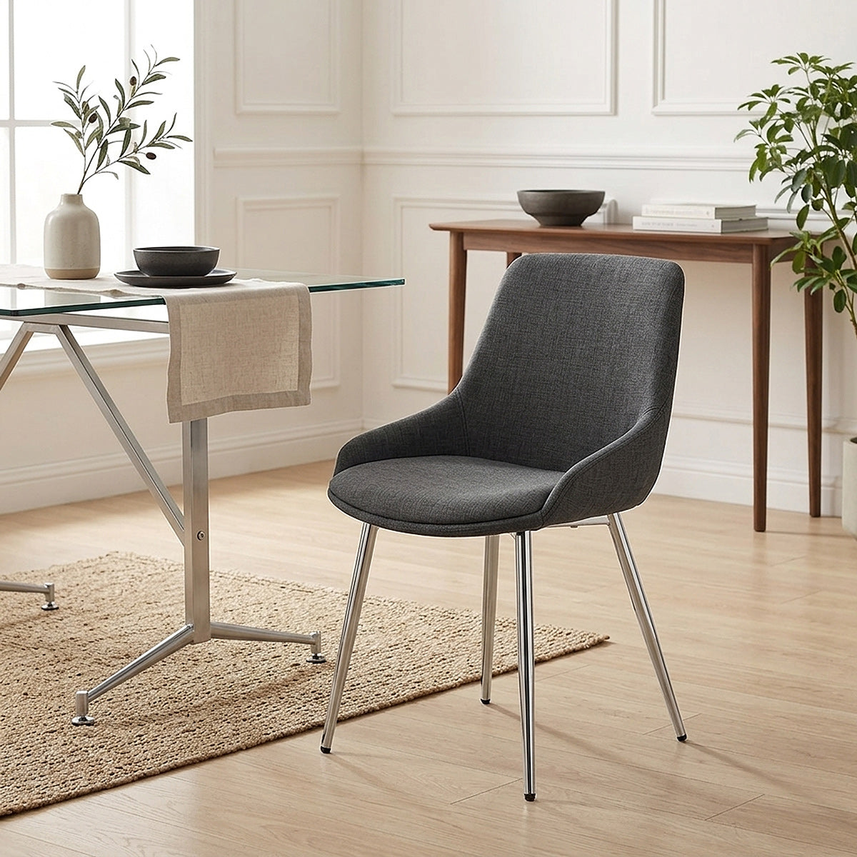 Aston Dining Chair Charcoal Fabric