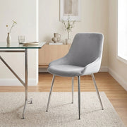 Aston Dining Chair Grey Velvet