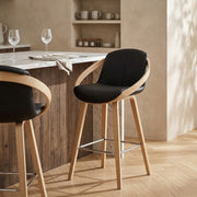 Atom Stool Oak & Black