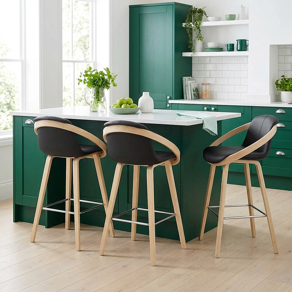 Atom Stool Oak & Black