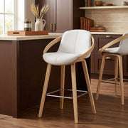 Atom Stool Oak & White