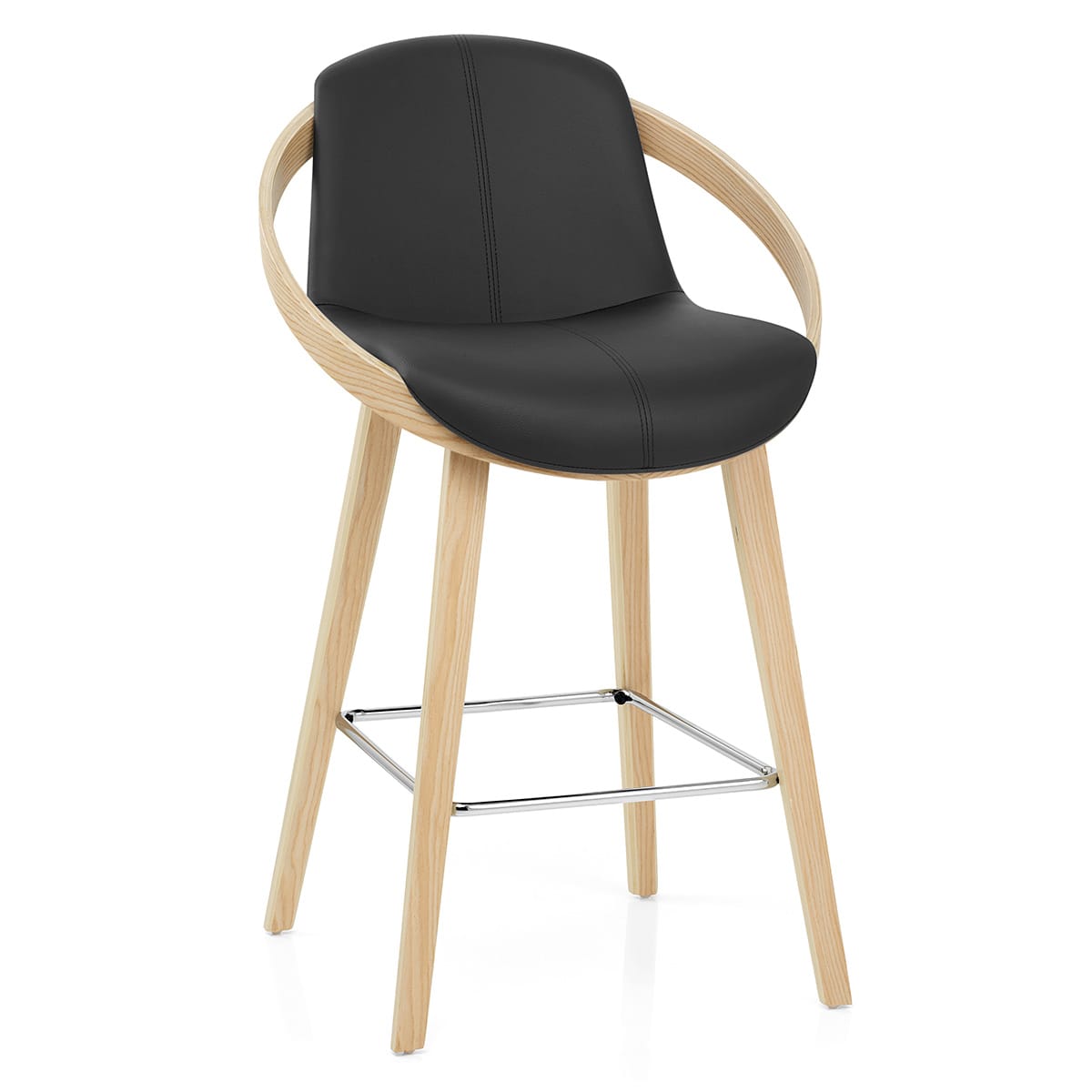 Atom Stool Oak & Black