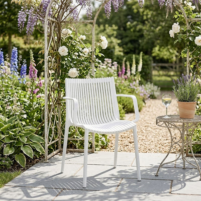 Aura Outdoor Stackable Armchair White