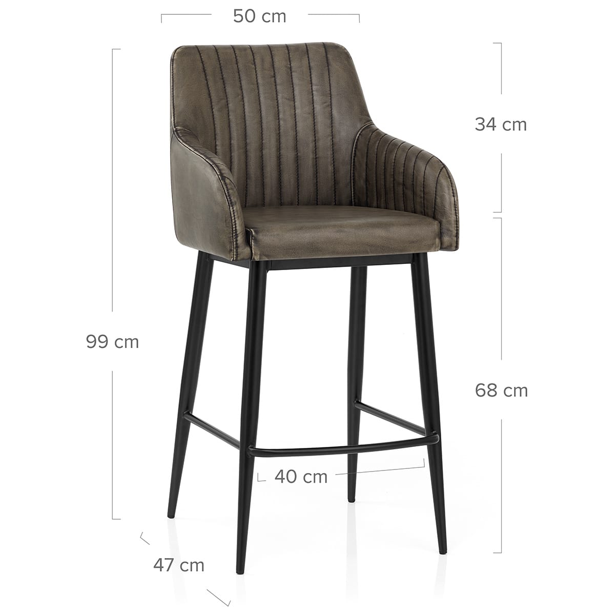 Avalon Bar Stool Vintage Grey