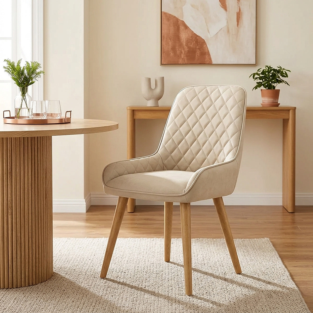 Azure Oak Dining Chair Beige