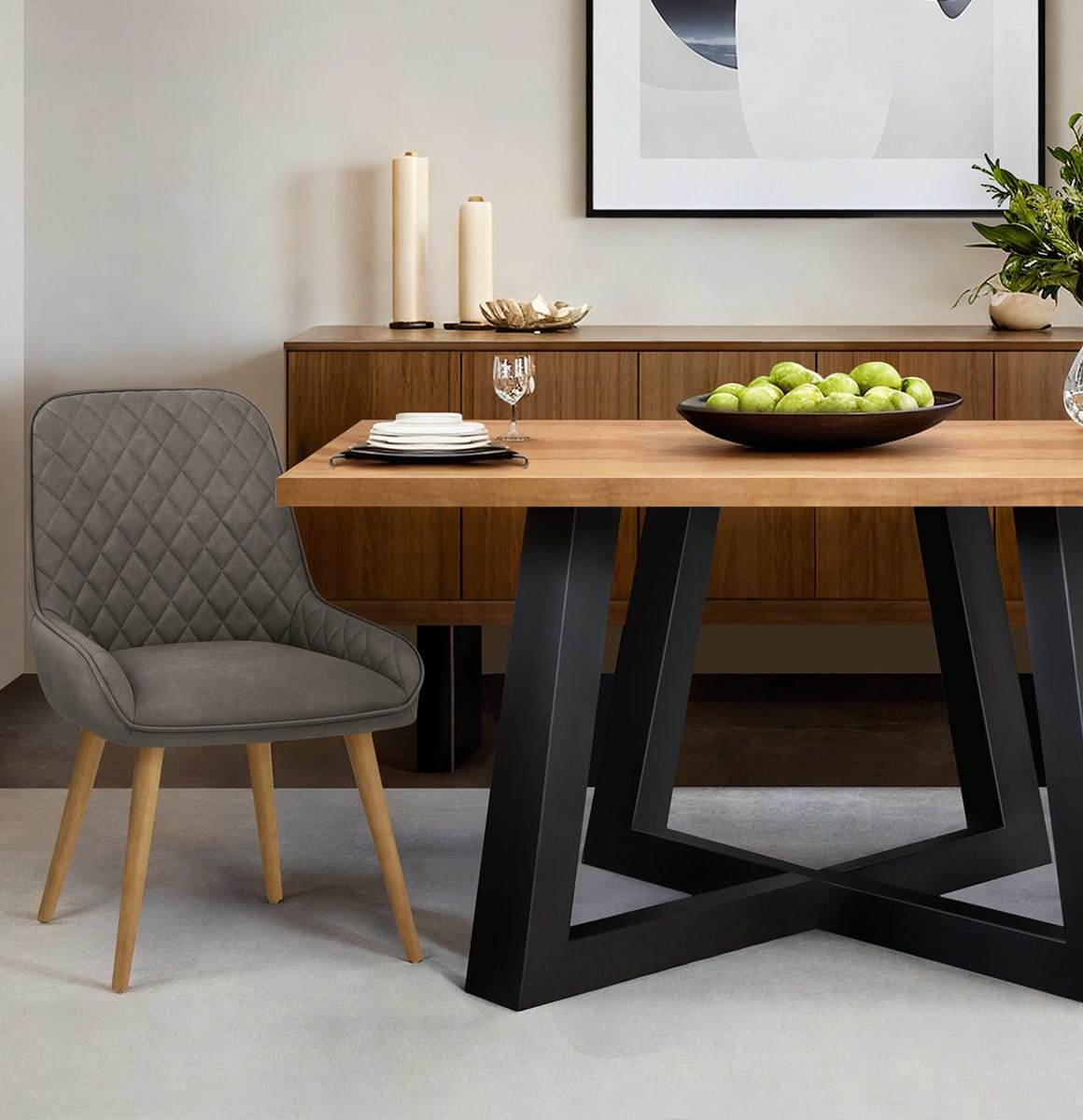 Azure Oak Dining Chair Grey