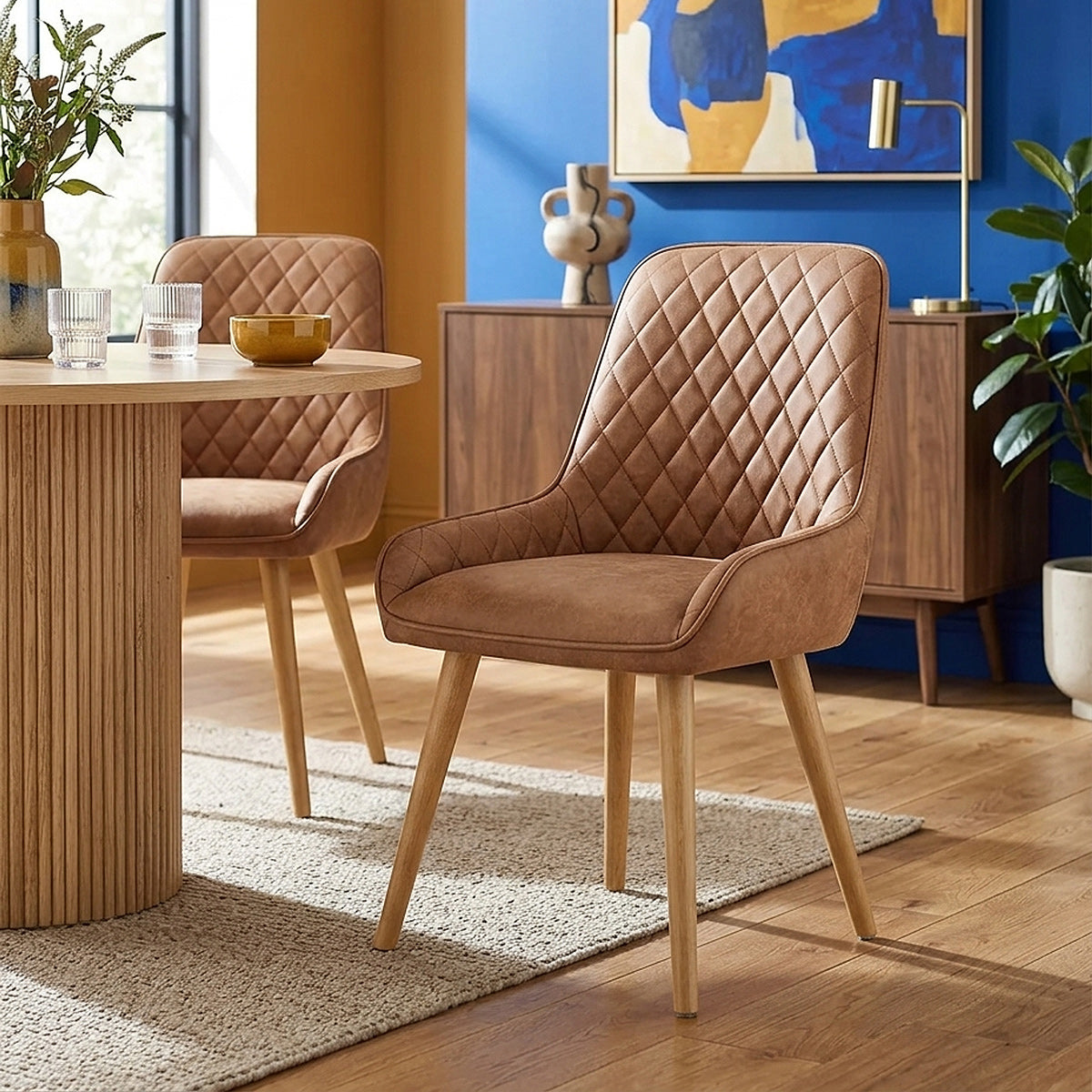 Azure Oak Dining Chair Tan