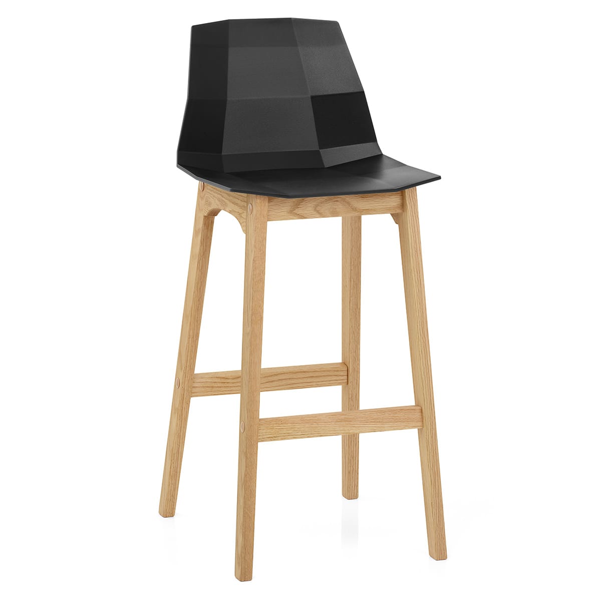Bali Oak & Black Bar Stool