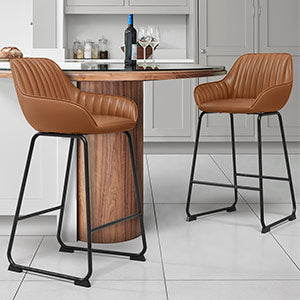 Real Leather Bar Stools