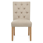 Barrington Oak Dining Chair Cream Fabric