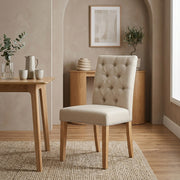 Barrington Oak Dining Chair Cream Fabric
