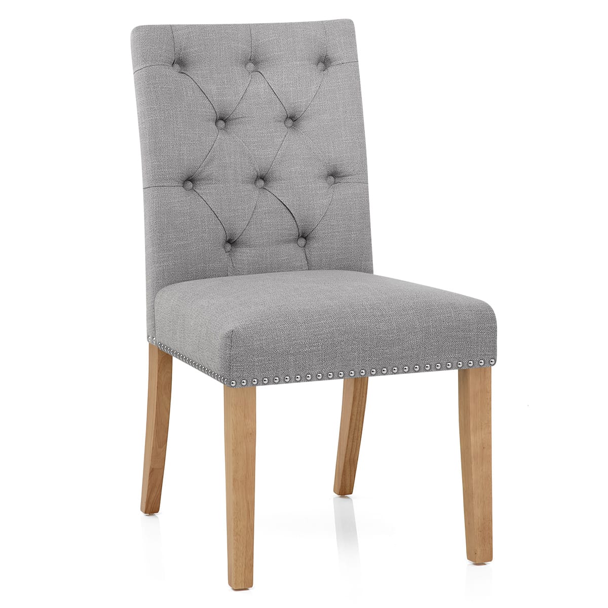 Barrington Oak Dining Chair Grey Fabric