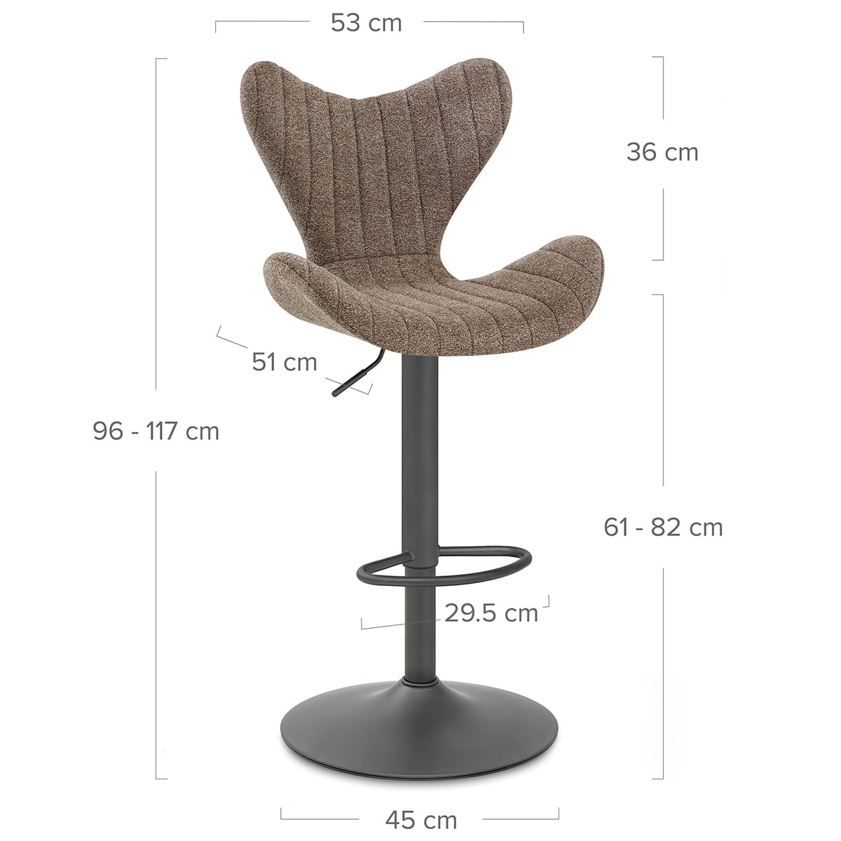 BB Swivel Stool Brown Fabric