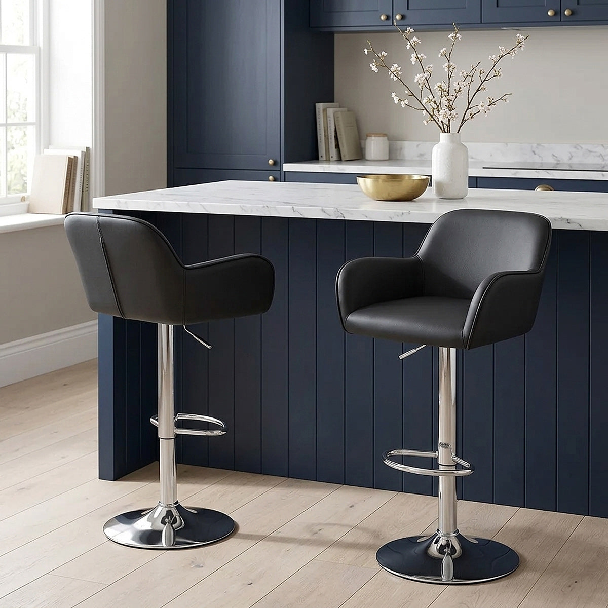 Berlin Brushed Bar Stool Black