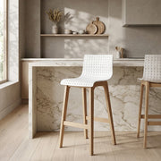 Bondi Oak & White Bar Stool