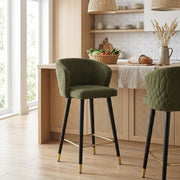 Boston Bar Stool Green Fabric