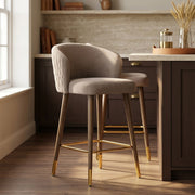 Boston Bar Stool Taupe Fabric