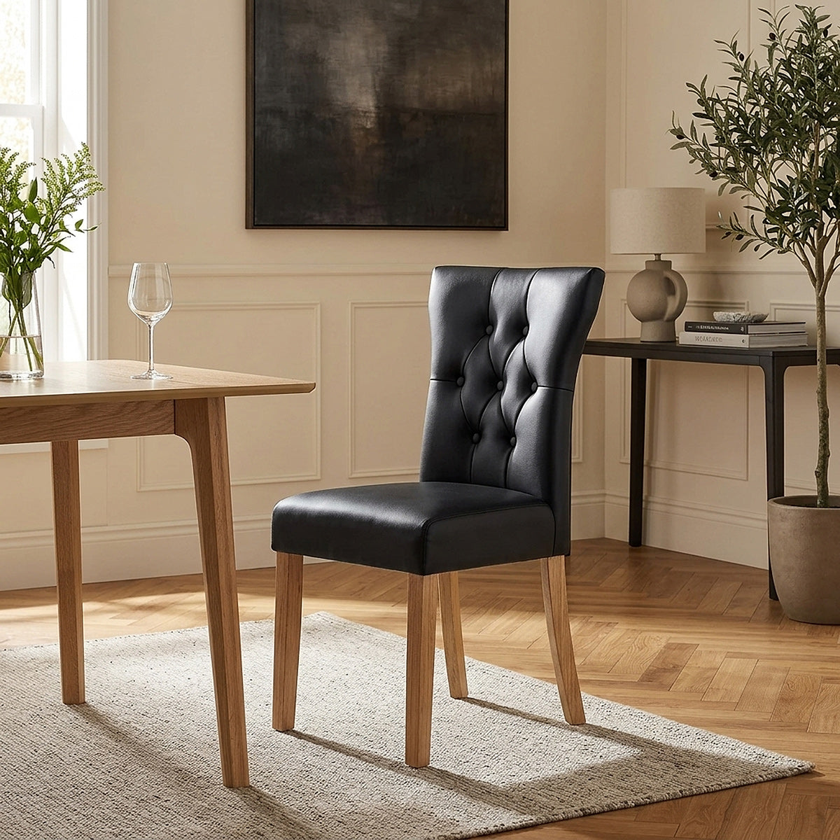 Bradbury Oak Dining Chair Black