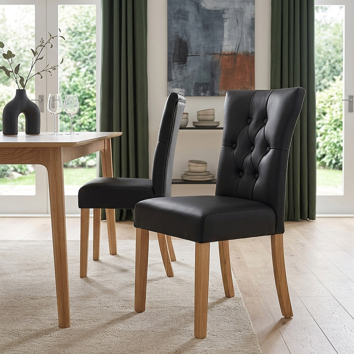 Bradbury Oak Dining Chair Black