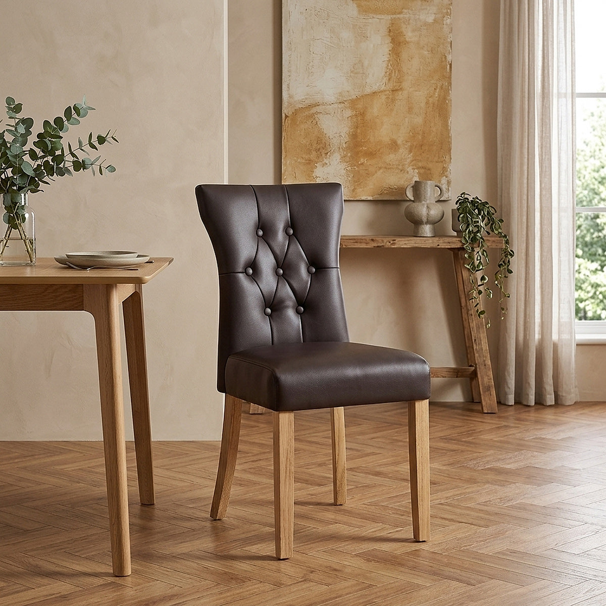 Bradbury Oak Dining Chair Brown
