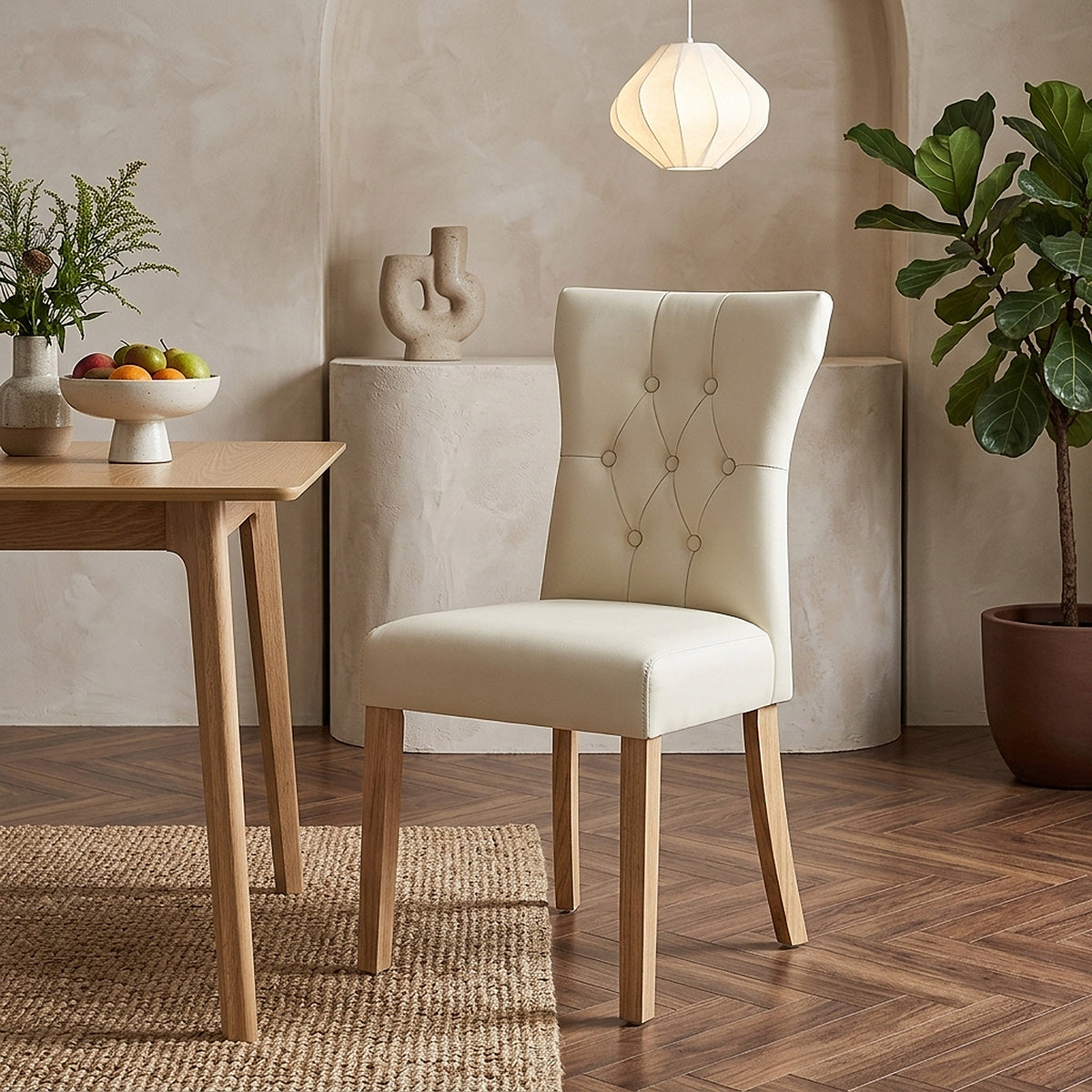 Bradbury Oak Dining Chair Cream