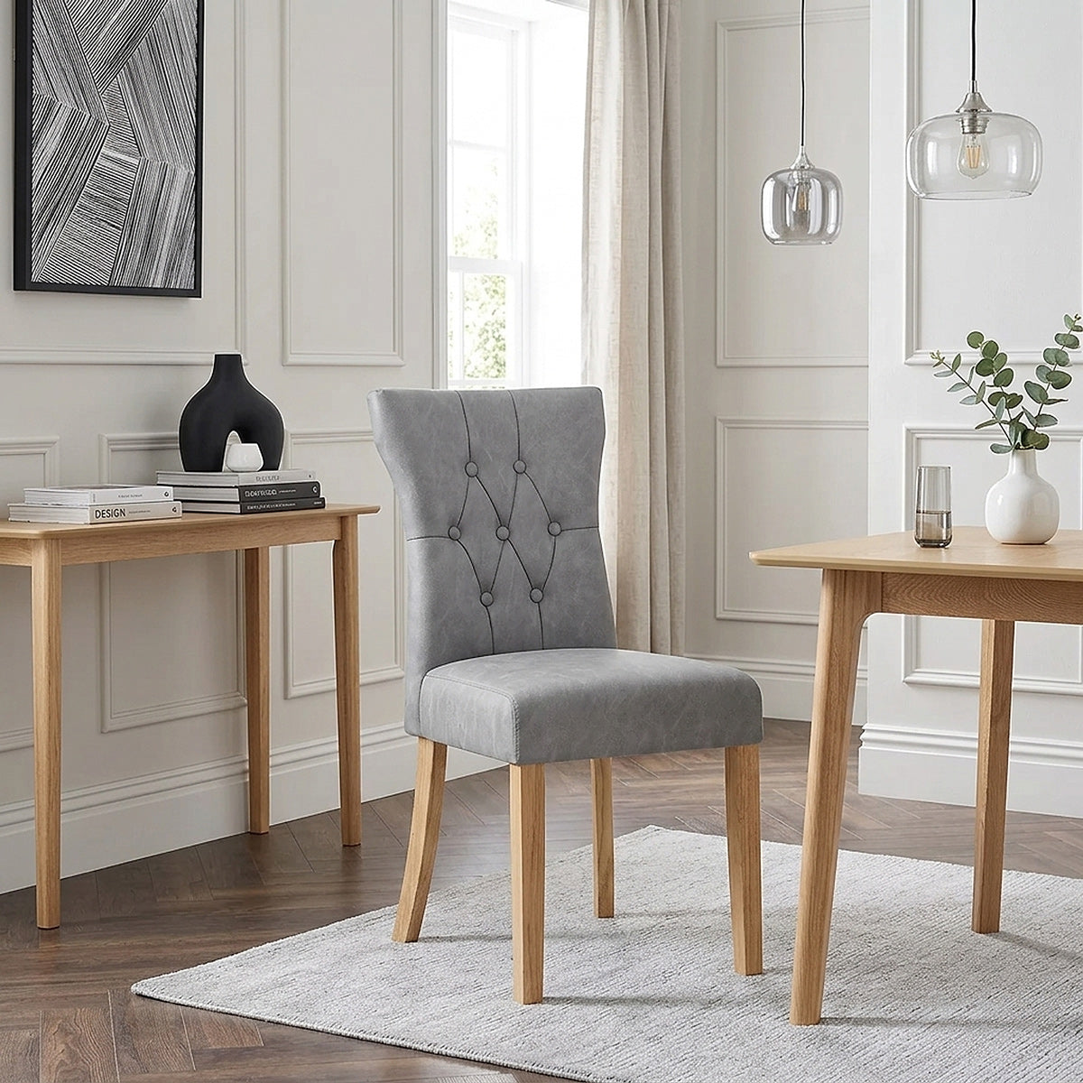 Bradbury Oak Dining Chair Grey