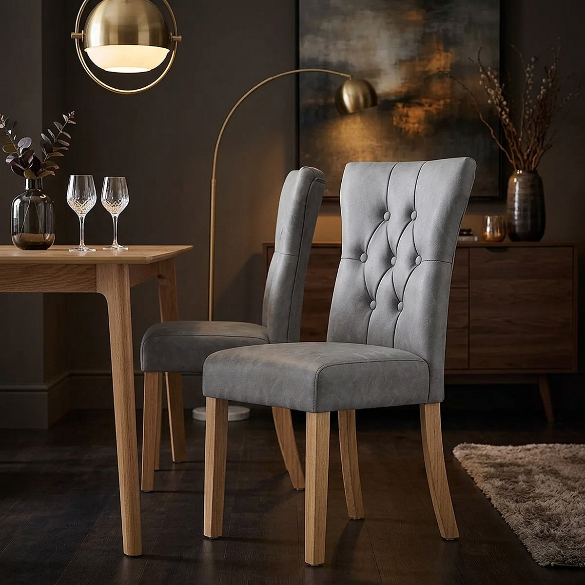 Bradbury Oak Dining Chair Grey