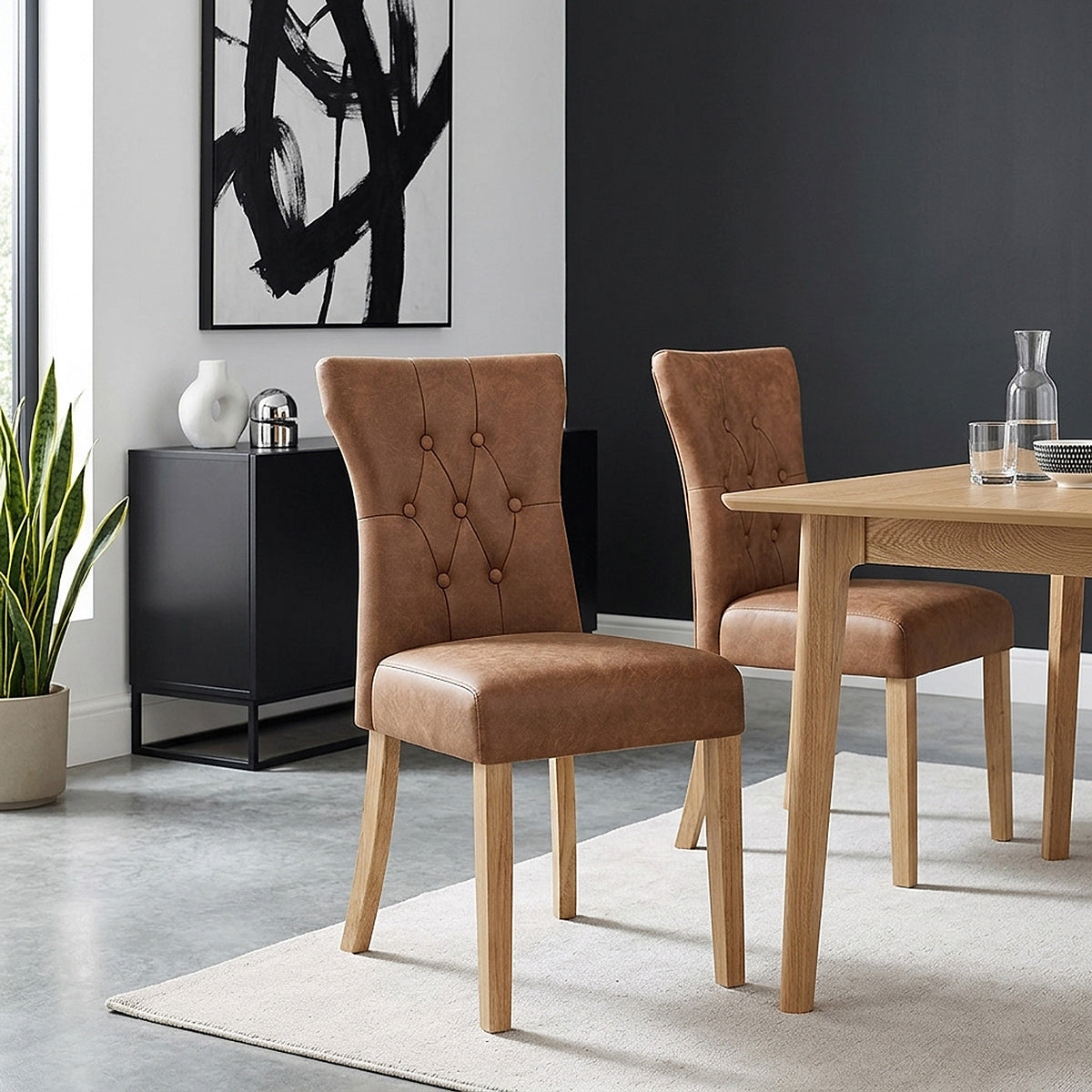 Bradbury Oak Dining Chair Tan