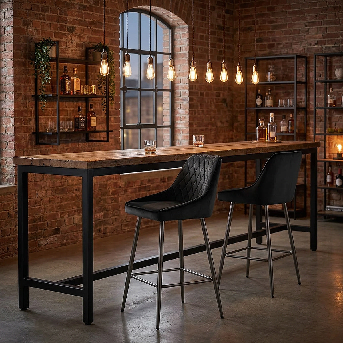 Brisbane Bar Stool Black Velvet