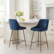 Brisbane Bar Stool Blue Velvet