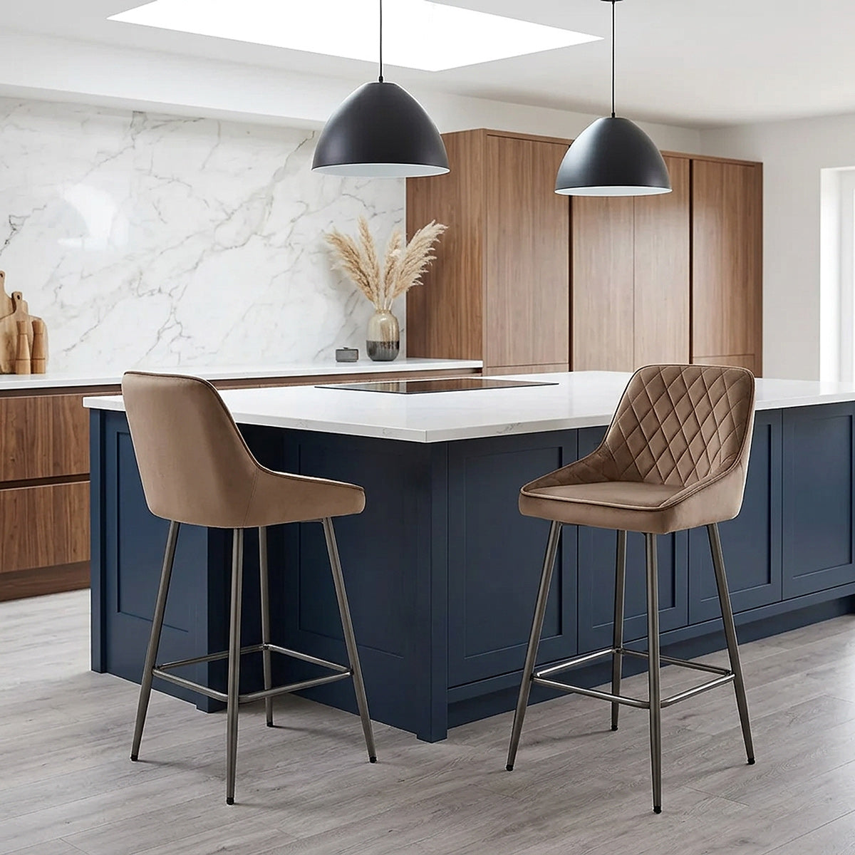 Brisbane Bar Stool Brown Velvet