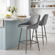 Brisbane Bar Stool Grey Velvet