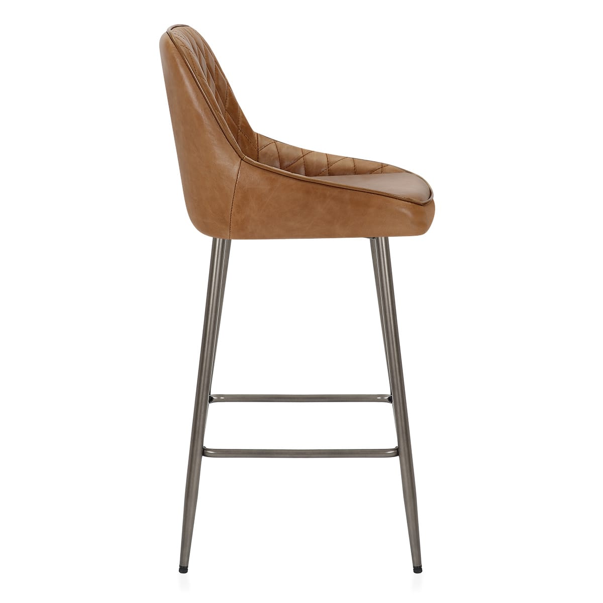 Brisbane Real Leather Stool Antique Brown