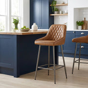 Brisbane Real Leather Stool Antique Brown