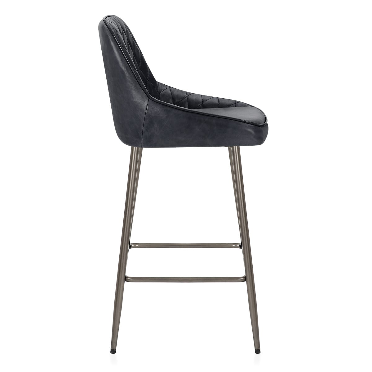 Brisbane Real Leather Stool Antique Slate