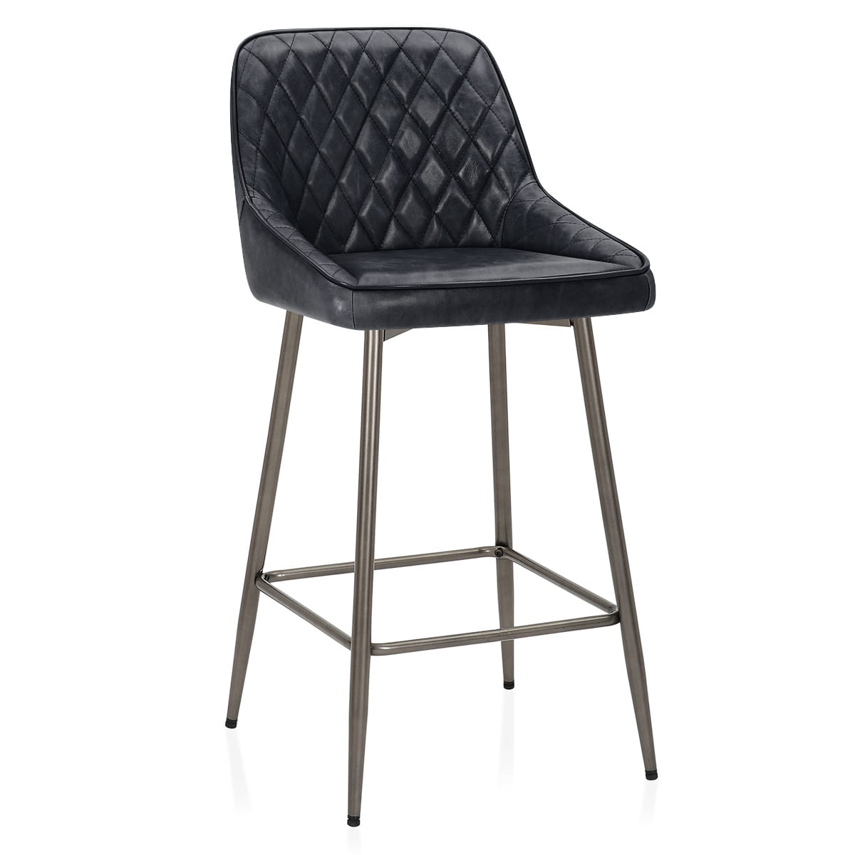 Brisbane Real Leather Stool Antique Slate