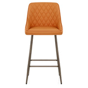 Brisbane Real Leather Stool Orange
