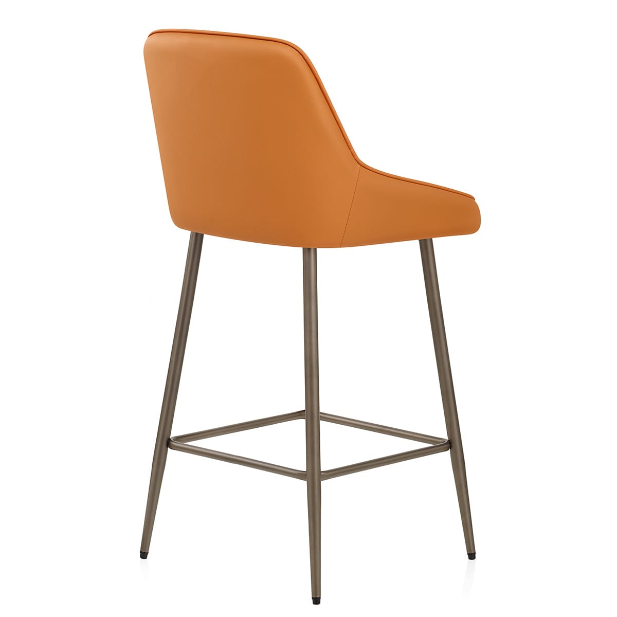 Brisbane Real Leather Stool Orange