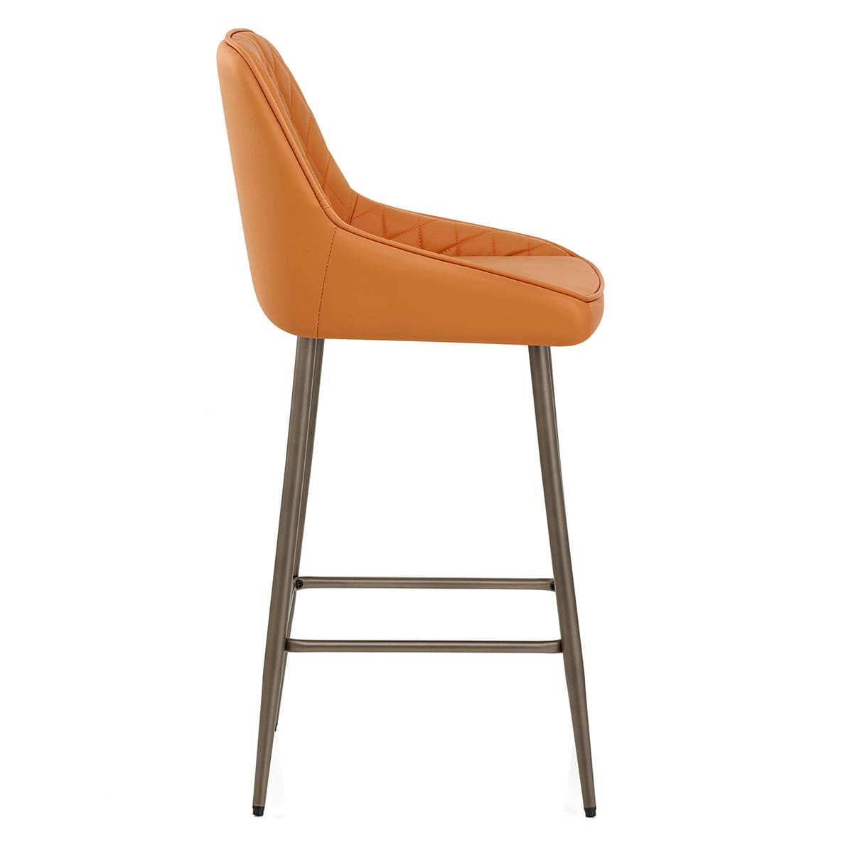 Brisbane Real Leather Stool Orange