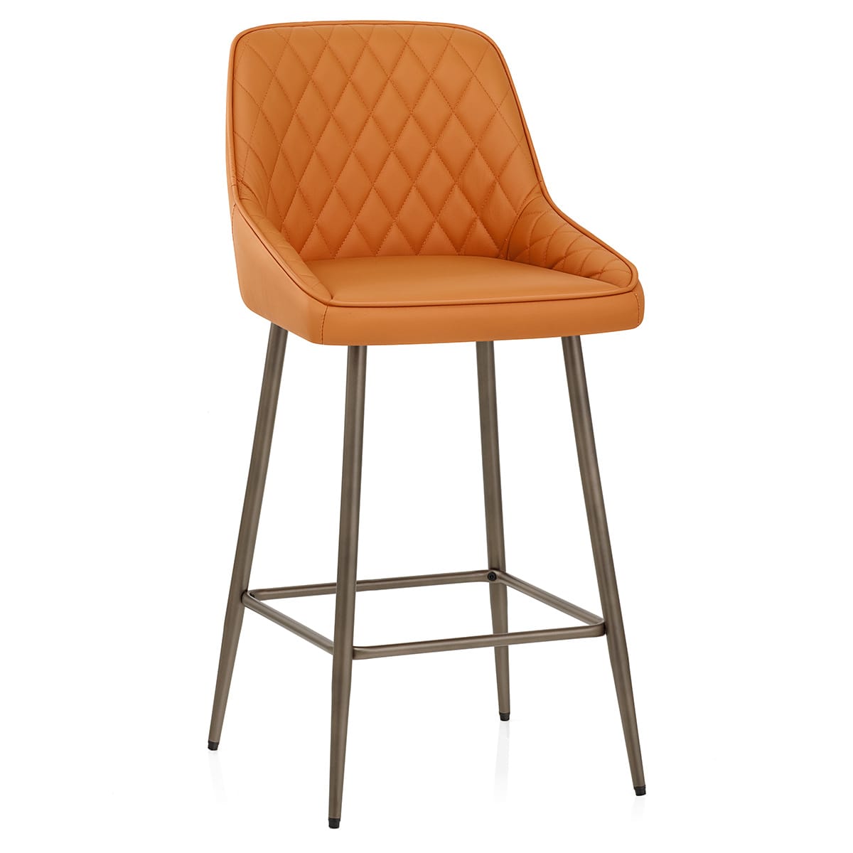Brisbane Real Leather Stool Orange