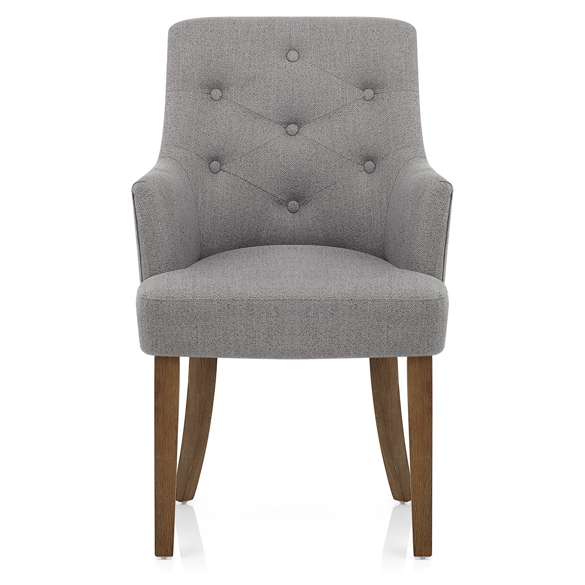 Broadway Oak Chair Grey Fabric