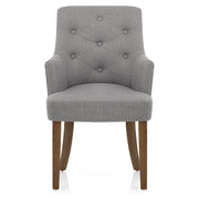 Broadway Oak Chair Grey Fabric