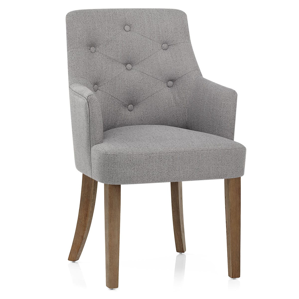 Broadway Oak Chair Grey Fabric