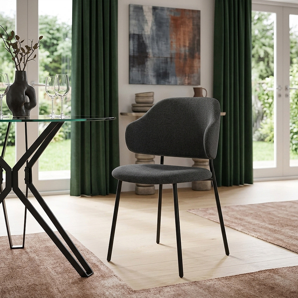 Brodie Dining Chair Charcoal Fabric