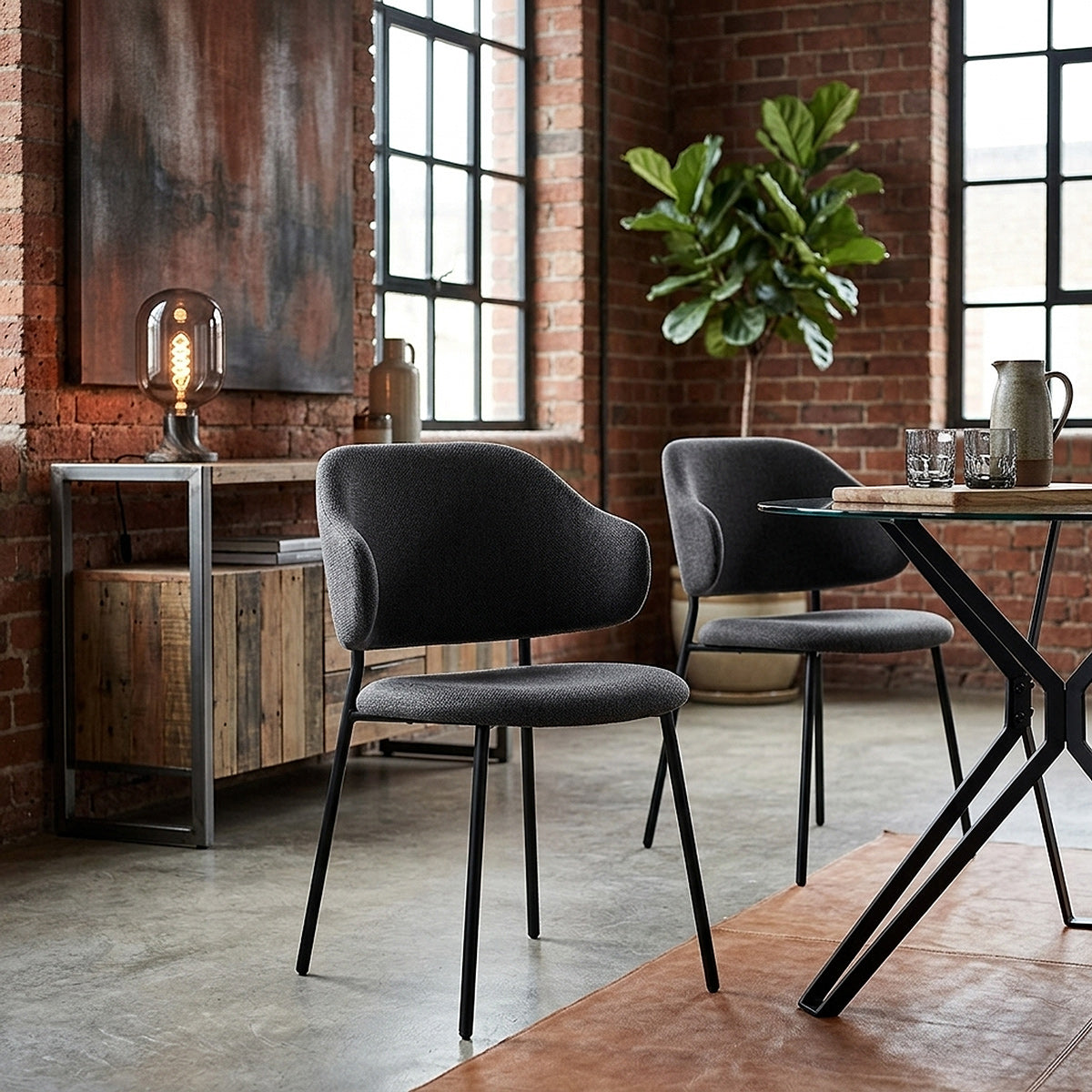 Brodie Dining Chair Charcoal Fabric